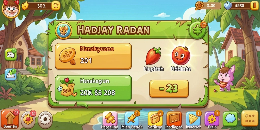 Tampilan antarmuka permainan yang menarik.